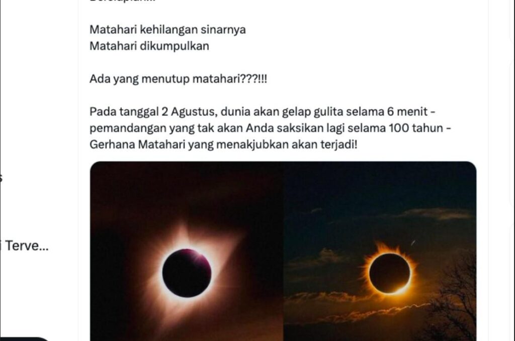 Publik Heboh Isu 2 Agustus Gelap Total, Ini Penjelasan Resmi BMKG