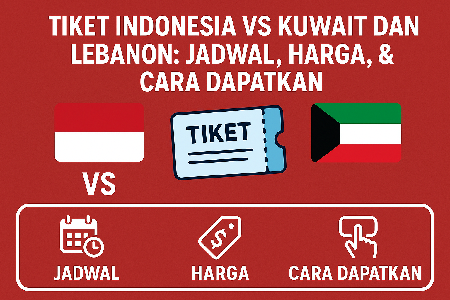 Tiket Indonesia vs Kuwait dan Lebanon: Jadwal, Harga, & Cara Dapatkan