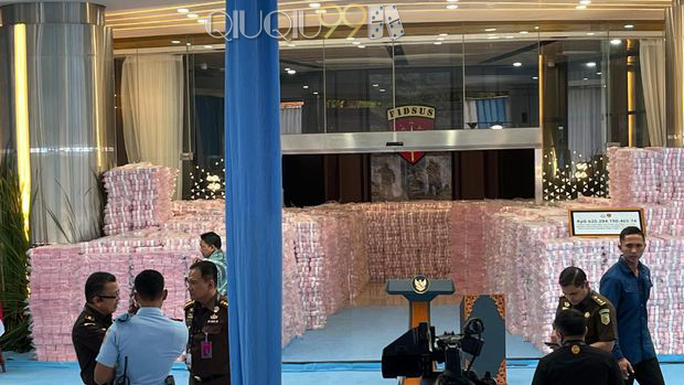 Penampakan Uang 6,6 Triliun Menggunung di Kejagung